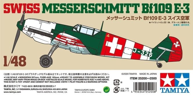 Hovedbilde Tamiya 1:48 Swiss Messerschmitt Bf109 E-3 (25200)
