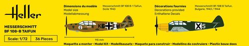 Heller 1:72 - Messerschmitt BF 108-B Taifun - Starter Set 56231 