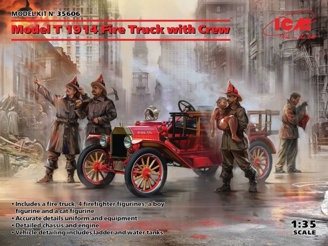Hovedbilde ICM 1:35 - Model T 1914 Fire Truck with Crew ...
