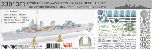 Pontos Model 1:350 - USS DD-445 Fletcher 1942 Detail Up Set