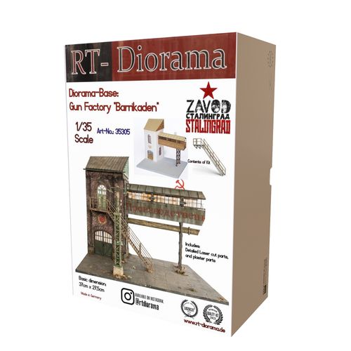 RT-Diorama 35305 Gun Factory Barrikades [Diorama Base] (1:35)