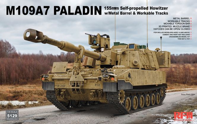 Hovedbilde RFM 1:35 - M109A7 Paladin w/metal barrel & ...