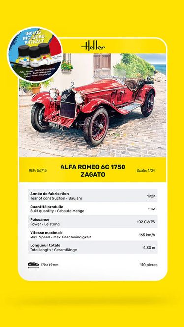 Hovedbilde Heller 1:24 - Alfa Romeo 1750cc Zagato Starter ...