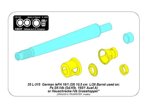 Germ. 10,5 cm  L/28 Barrel for Pz.Sfl.IVb or Heuschrecke Ivb