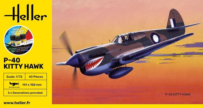 Main Image Heller 1:72 - P-40 Kitty Hawk - Starter Kit 56266 ...