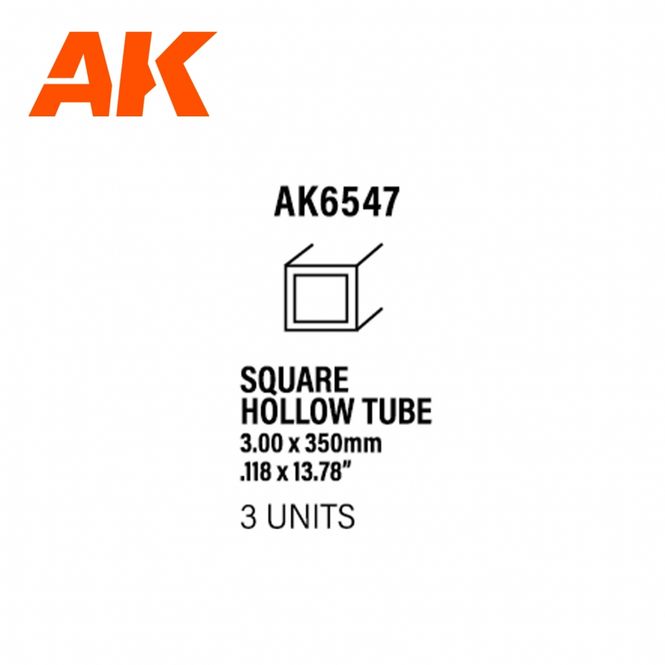 Main Image Square hollow tube 3.00x350mm(0,7mm)-STYRENE ...