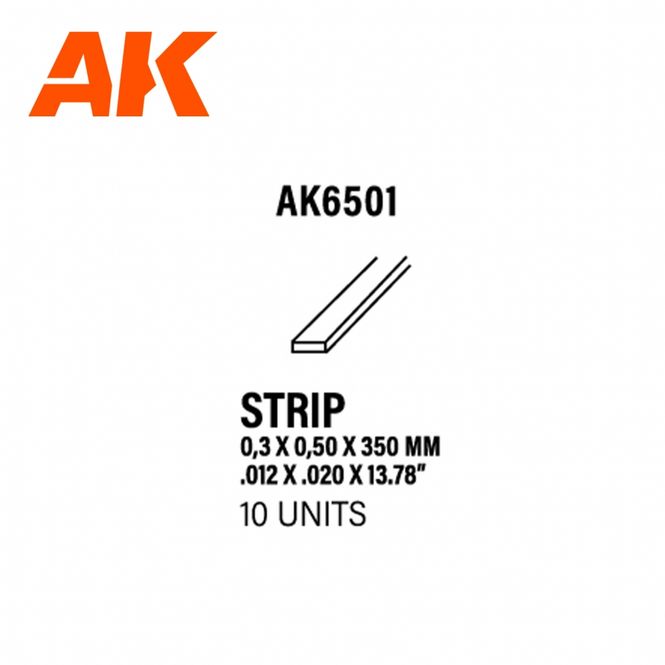 Hovedbilde Strips 0.30 x 0.50 x 350mm - STYRENE STRIP