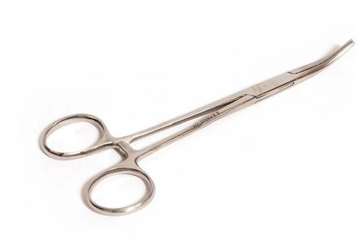 Excel 140mm curved precision tweezers with lock