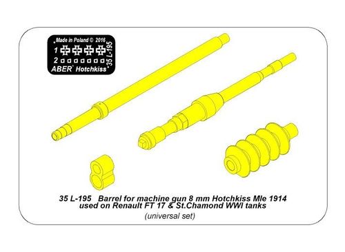 Barrel for machine gun 8 mm Hotchkiss Mle 1914