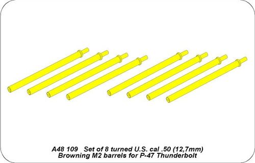 8 Browning M2 barrels for P-47 Thunderbolt - Aber Models