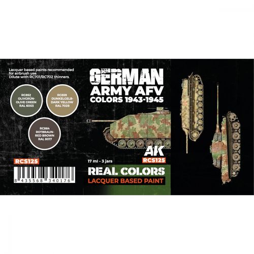 AK-Interactive RCS125 German Army AFV Colors 1943-1945 Set