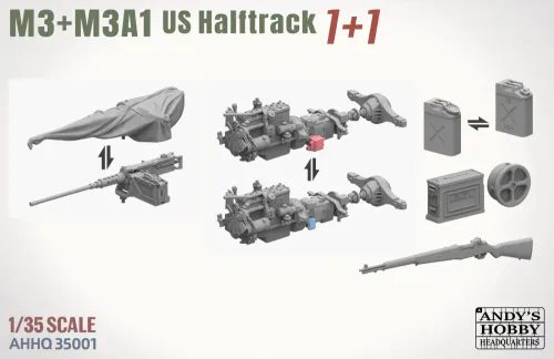 Andy's HQ - 1:35 - M3 & M3A1 U.S. WWII Halftracks (2 full kits in one box)