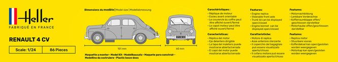 Hovedbilde Heller 1:24 -Renault 4 CV - Starter Set 56762 