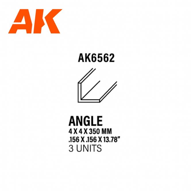 Main Image Angle 3.5 x 3.5 x 350mm - STYRENE STRIP