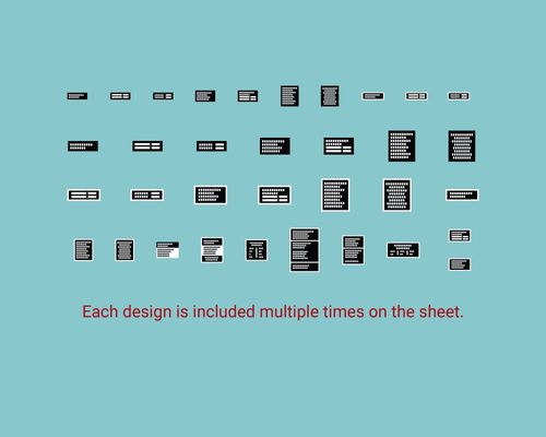 ANYZ Universal Placards & Symbols (Chrome) Scale Independent