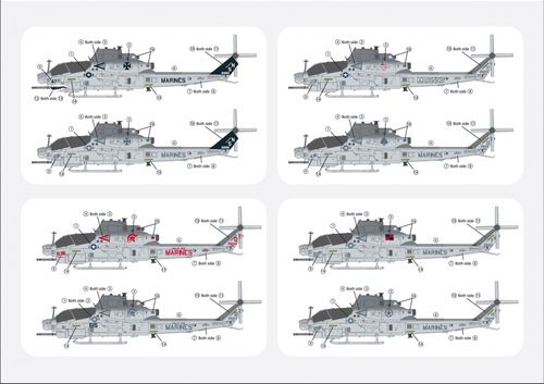 HS Models 1:350 - Bell AH-1 Z Viper - Decal Set (for HS Models kits)