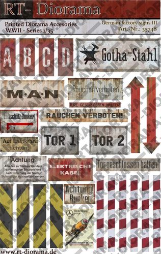 RT-Diorama 1:35 - 35748 German Factory Signs No.3
