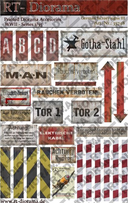 Hovedbilde RT-Diorama 1:35 - 35748 German Factory Signs No.3