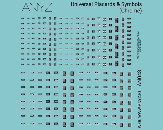 Hovedbilde ANYZ Universal Placards & Symbols (Chrome) Scale ...