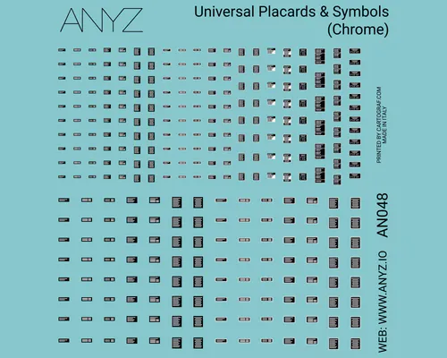 ANYZ Universal Placards & Symbols (Chrome) Scale Independent