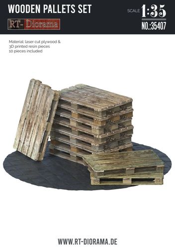 RT-Diorama 1:35 - 35407 Wooden Pallets Set (10 pcs.)