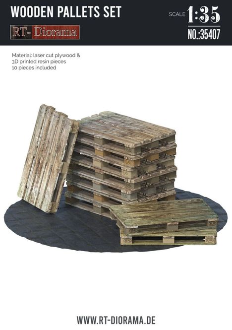 Hovedbilde RT-Diorama 1:35 - 35407 Wooden Pallets Set (10 ...