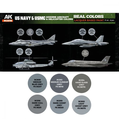 AK-Interactive RCS116 US Navy & USMC Modern Aircrafts and Helicopters Set