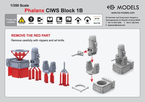 HS Models 1:350 - Phalanx CIWS Block 1B (4pcs)