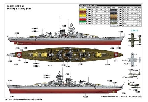 Trumpeter 1:200 - German Gneisenau Battleship (03714)