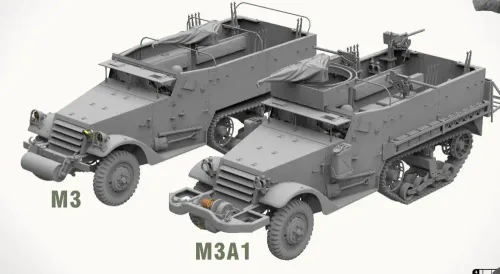 Andy's HQ - 1:35 - M3 & M3A1 U.S. WWII Halftracks (2 full kits in one box)