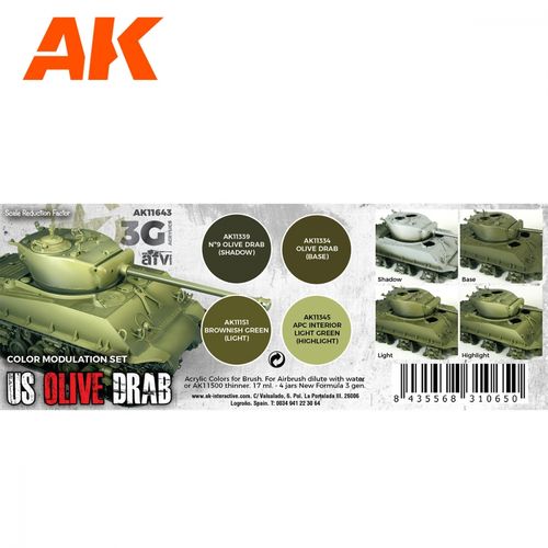 AK-Interactive AK 11643 US Olive Drab Modulation Set