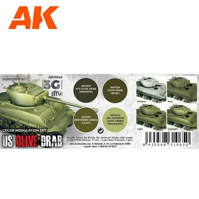 Hovedbilde AK-Interactive AK 11643 US Olive Drab Modulation ...
