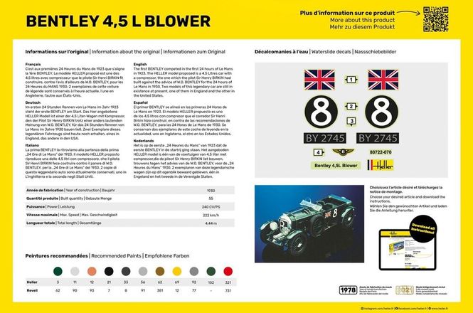 Hovedbilde Heller 1:24 - Bentley 4,5 L Blower (80722)