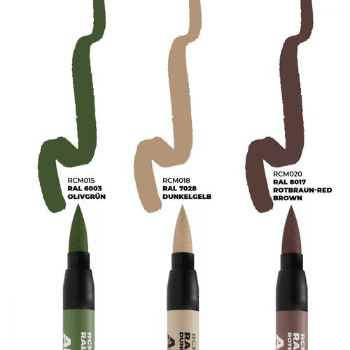 AK Real Colors Markers - Late German AFV Camo Colors - 3 markers