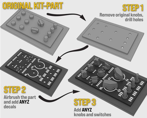 ANYZ Toggle switches Scale 1:48 (200 pcs)