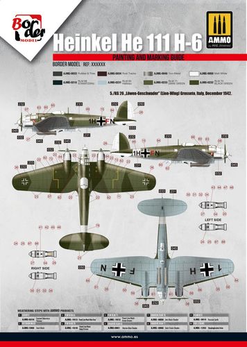 Border Model 1:35 - Heinkel He-111 H-6 - German WWII Bomber