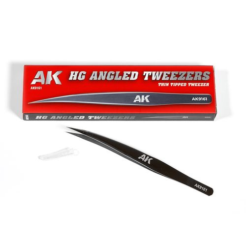 AK Interactive - HG Angled Tweezers 01 Thin Tipped