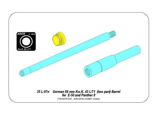 Germ.88 mm Kw.K. 43 L/71 E-50 Barrel (two part)