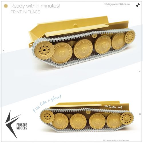 Faustus Models 1:35 - FM35053 Jagdpanzer 38(t) Hetzer Tracks  Type B [Lazy Tracks]
