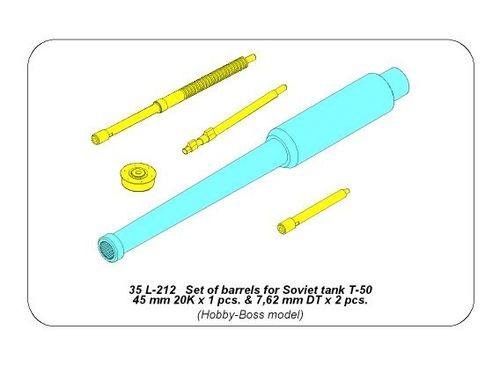 Set of barrels for Soviet tank T-50