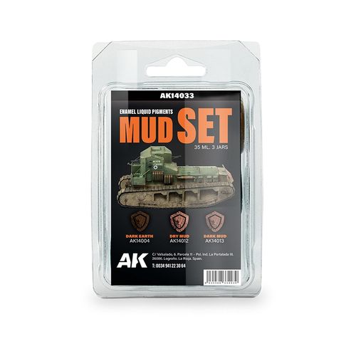 AK-Interactive AK14033 Mud Set - Enamel Liquid Pigment