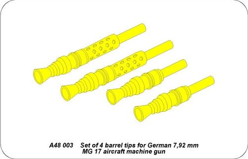 4 barrels tips for MG 17 - Aber Models