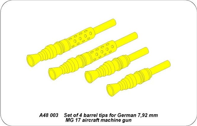 Main Image 4 barrels tips for MG 17 - Aber Models