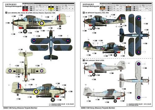 Trumpeter 1:48 - Fairey Albacore Torpedo Bomber 02880 