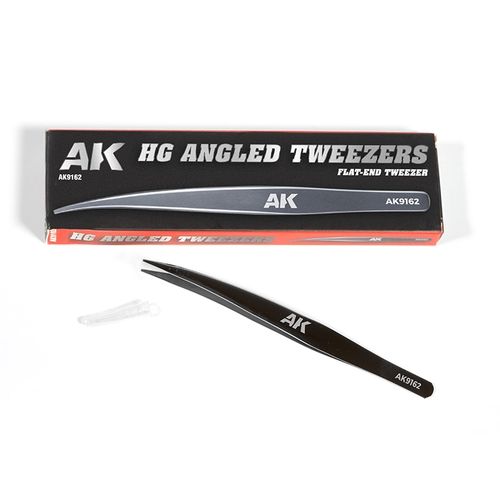 AK Interactive - HG Angled Tweezers 02 Flat-End