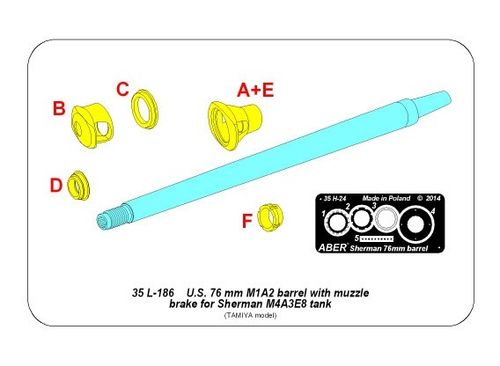76 mm barrel with muzzle brake for M4A3E8