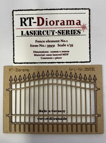 RT-Diorama 1:35 - 35931 Lasercut Fence Element No.1 (in Frame)