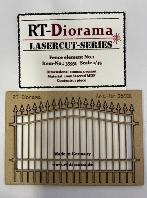 Hovedbilde RT-Diorama 1:35 - 35931 Lasercut Fence Element ...