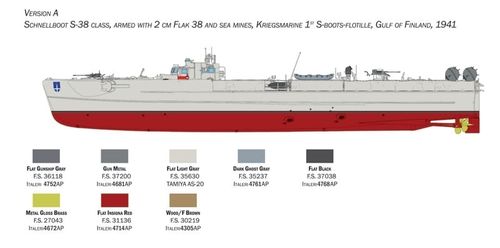 Italeri 1:35 - Schnellboot S-26/S-38 with 2cm Flak and sea mines/depth charges (5625S)