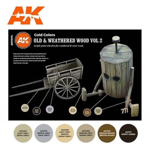 AK-Interactive AK 11674 OLD & WEATHERED WOOD VOL 2 SET